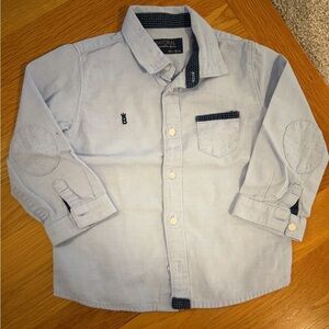 Mayoral Light Blue Button Down Shirt with Dark Blue Details